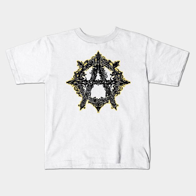 Anarchy Symbol Tribal Kids T-Shirt by BlackCollarPolitics